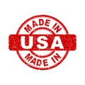 Made in USA red stamp. Vector illustration on white background Royalty Free Stock Photo