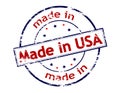 Stamp with text Made in USA Royalty Free Stock Photo