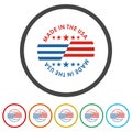 Made in the USA. Set icons in color circle buttons Royalty Free Stock Photo