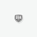 Made in USA shield icon sticker isolated on gray background Royalty Free Stock Photo