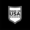Made in USA shield isolated on dark background Royalty Free Stock Photo