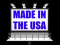 Made in the USA Sign Means Produced in America Royalty Free Stock Photo