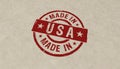 Made in USA stamp and stamping Royalty Free Stock Photo