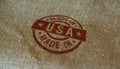 Made in USA stamp and stamping Royalty Free Stock Photo