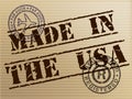 Made in the USA stamp shows American products produced or fabricated in America - 3d illustration