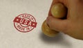 Made in USA stamp and stamping Royalty Free Stock Photo