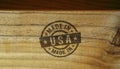 Made in USA stamp and stamping Royalty Free Stock Photo