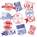 Made in USA stamps Royalty Free Stock Photo