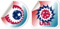Made in USA stickers set isolated over white Royalty Free Stock Photo