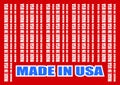 Made in USA text and bar code from same words Royalty Free Stock Photo