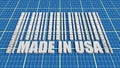 Made in USA text and bar code from same words Royalty Free Stock Photo