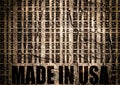 Made in USA text and bar code from same words Royalty Free Stock Photo