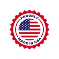 Made in USA American quality flag vector seal icon