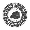 Made in Vatican City Symbol. Silhouette Icon Map. Design Grunge Vector. Product Export Seal.