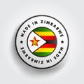 Made in Zimbabwe text emblem badge, concept background