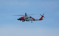 Madeira Beach, Florida, U.S - November 8, 2021 - The U.S Coast Guards helicopter on the sky