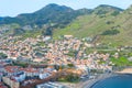 Madeira coast town skyline aerial