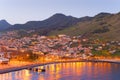 Madeira coast town twilight ocean