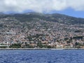 Madeira, Funchal. Panoramic view of the city of Funchal from the Atlantic Ocean Royalty Free Stock Photo