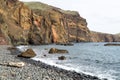 Landscape view over Ponta de Sao Lourenco, with its beautiful mountains and cliffs over the Atlantic ocean, Madeira, Portugal Royalty Free Stock Photo