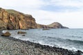 Landscape view over Ponta de Sao Lourenco, with its beautiful mountains and cliffs over the Atlantic ocean, Madeira, Portugal Royalty Free Stock Photo