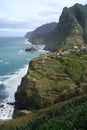 Madeira island coastline from a cliff Royalty Free Stock Photo