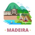 Madeira Island design template Flat cartoon style