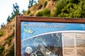 25.10.2018 Madeira Island Portugal Sign of the Panoramic mountains viewpoint Eira do Serrado above the Nun`s Valley Royalty Free Stock Photo