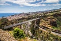 Madeira island Portugal typical landscape, Funchal city panorama view from botanical garden Royalty Free Stock Photo