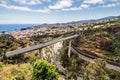 Madeira island Portugal typical landscape, Funchal city panorama view from botanical garden Royalty Free Stock Photo