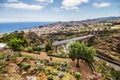 Madeira island Portugal typical landscape, Funchal city panorama view from botanical garden Royalty Free Stock Photo