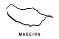 Madeira island simple outline vector map