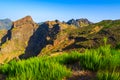 Beautiful mountain scenery near Pico do Arieiro on Madeira island, Portugal Royalty Free Stock Photo