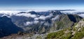 Madeira Mountains in clouds Panorama Royalty Free Stock Photo