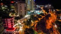 Madeira, Portugal - September 2, 2022: Aerial view of city center and buildings at night Royalty Free Stock Photo
