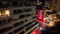 Madeira, Portugal - September 2, 2022: Aerial view of city center and buildings at night Royalty Free Stock Photo