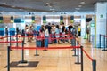 Madeira, Portugal - September 8, 2022: Passengers at airport checkin