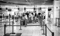 Madeira, Portugal - September 8, 2022: Passengers at airport checkin