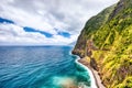 Madeira Wild Coast with Waterfall view from Veu da Noiva Viewpoint