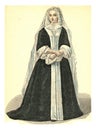 Mademoiselle d`Orleans, vintage engraving