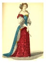 Mademoiselle de Fontaines, vintage engraving
