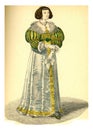 Mademoiselle de la Fayette, vintage engraving