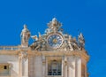 Maderno`s Clock on Saint Peter`s Basilica in Vatican City Royalty Free Stock Photo