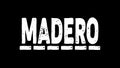 Madero. Animated letters. Motion inscription on line. White letters from drops, liquid. Cartoon style.