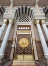 View of entrance door to the Prophet Muhammad Mosque or An- Nabawi mosque in Madinah Royalty Free Stock Photo