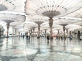Giant electronic umbrellas or canopy at the outside compound of Prophet Muhammad Mosque Masjid Al-Nabawi, Madinah, Saudi Arabia