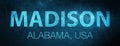 Madison. Alabama. USA special blue banner background