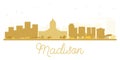 Madison City skyline golden silhouette.