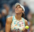 Madison Keys celebrates victory after round of 16 match against Jessica Pegula at the 2023 US Open