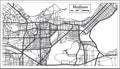 Madison USA City Map in Retro Style. Outline Map.